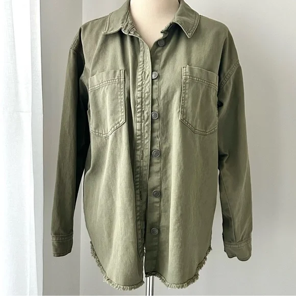 🍒Women’s Garage Lightweight Button Down Jacket. Olive Green. Size: Medium - Picture 1 of 11